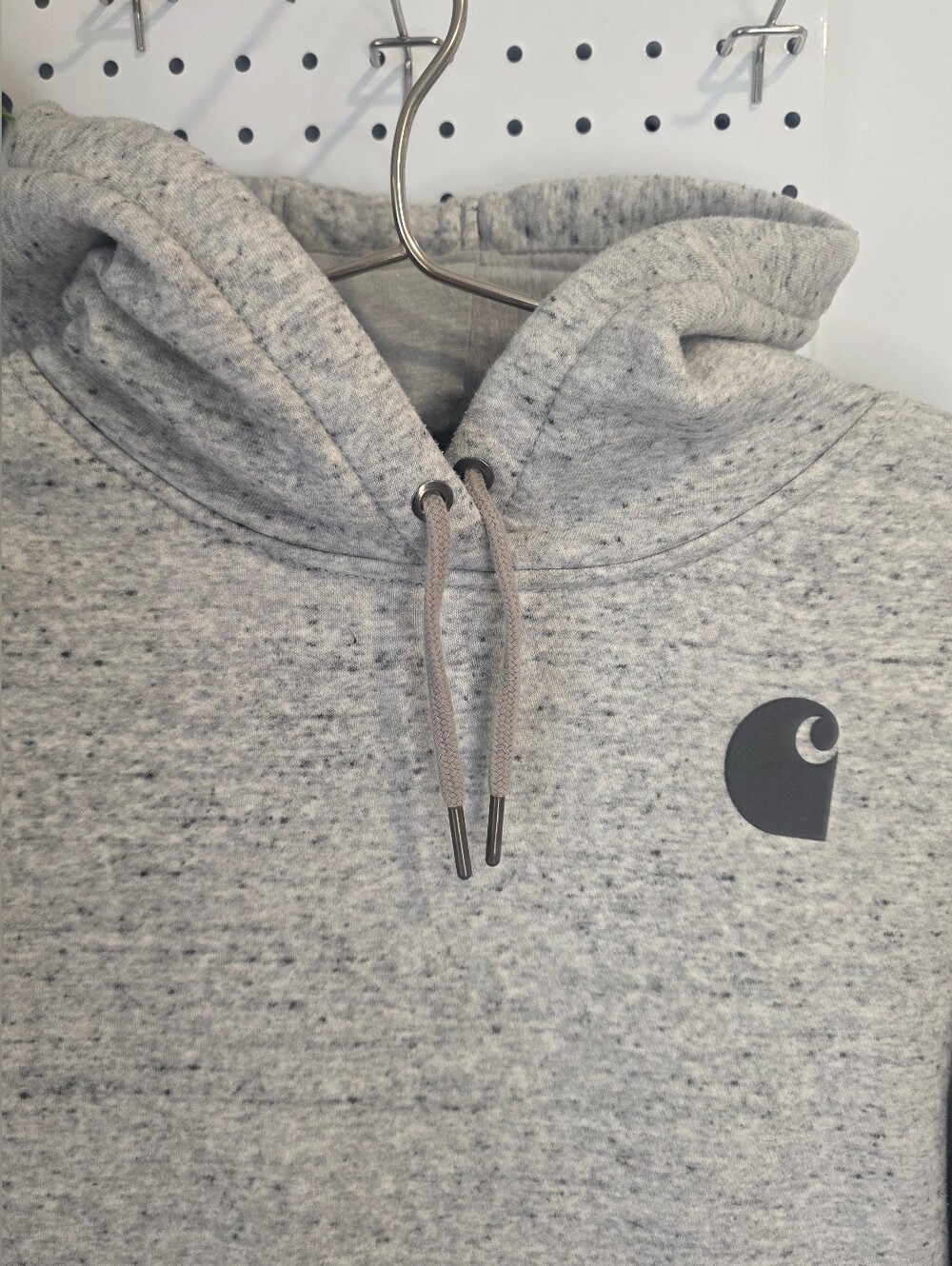 Carhartt Gray Logo Hoodie - Heather Gray - KIDS LARGE SIZE 14-16/WOMANS SIZE S - Picture 3 of 9
